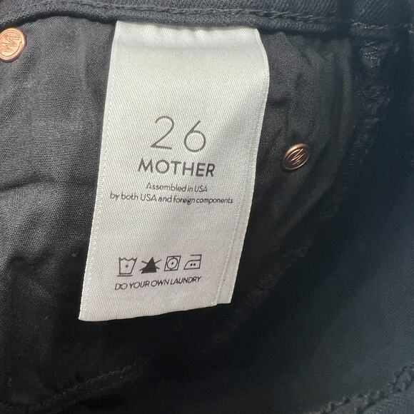 Mother Jeans Womens 26 The Cha‎ Cha Fray Black Feminine High Rise Flare - Picture 5 of 7